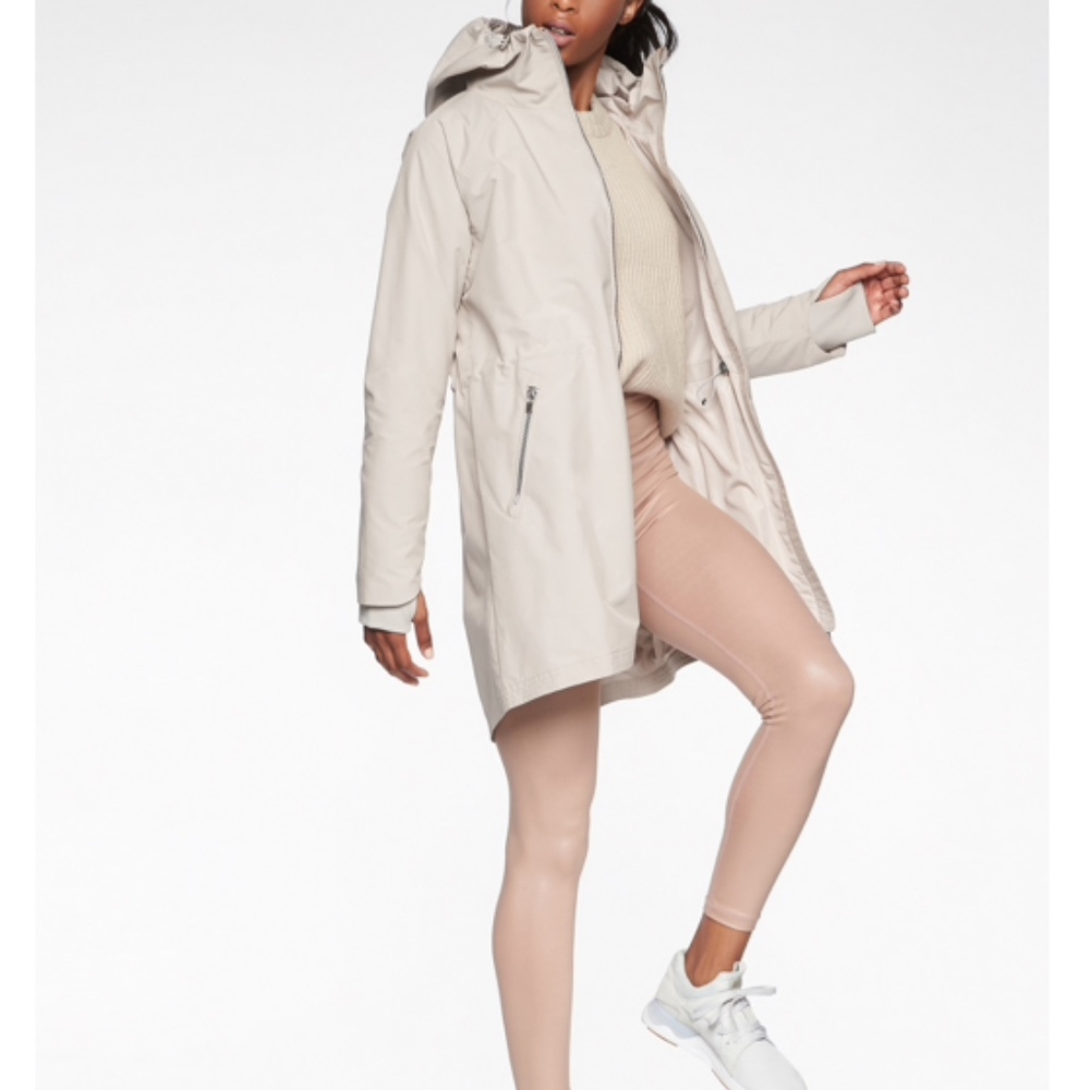 NWOT Athleta Cloudburst Rain Jacket Dove Grey